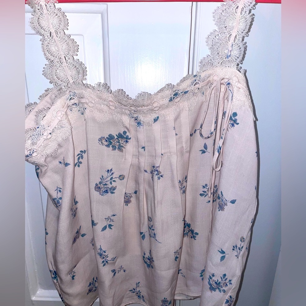 Shabby Chic Indra Floral Lace Tank Size Small